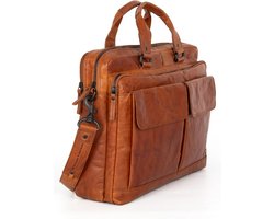 Leather Business bag - Robert - Brandy Cognac