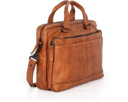 Leather Business bag - Steven - Brandy Cognac