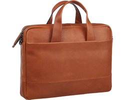 Leonhard Heyden Laptoptas / Laptoptas - 15 inch - Leer - Hamburg - Cognac