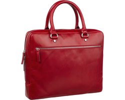 Leonhard Heyden Laptoptas / Laptoptas Dames - 15 inch - Leer - Cambridge - Rood