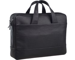 LEONHARD HEYDEN Leren Afzonderlijke gevallen Handtas met laptopvak Hamburg Zipped Briefcase 2 Compartments Black Zwart