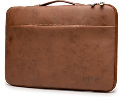 Lopoleis® Leren Laptoptas 15.6 inch – Bruin – Luxe Laptophoes – Laptop sleeve – Geschikt voor Macbook Air & Pro – PU leer