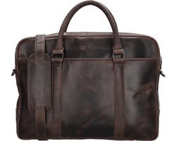 Lundholm luxe leren laptoptas 15.6 inch leer Bruin werktas schoudertas mannen aktetas - Werktas mannen echt leer - mannen cadeautjes - Luxe - Bruin