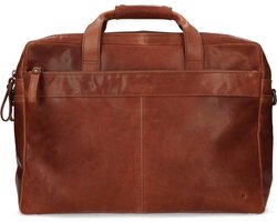 Manfield - Cognac leren laptoptas 17,5 inch