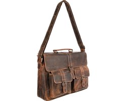 Messenger Bag - Werktas - Schooltas - Buffelleer Cognac - Arrigo