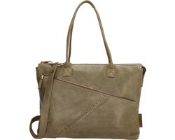 Micmacbags Marrakech Laptoptas 15,6 inch (34.5x19.4 cm) - Olijfgroen - 100% Leer