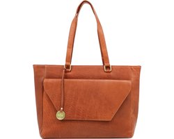 Mosz Laptoptas / Werktas Dames - 15.6 inch - Leer - Denise - Cognac