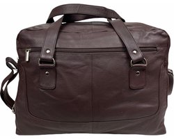 Multifunctionele leren tas. Reistas/business tas met laptopvak