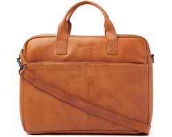 N.Y. one A4 Werktas | Zakelijke leren werktas | Werktas heren | Werktas dames | Aktetassen | Werktas heren schoudertas | Laptoptas | Laptoptas heren | laptoptas 15.6 inch | Tampa - 933619 Camel