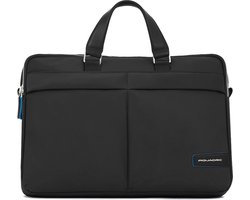 PIQUADRO Business tas Laptoptas met laptopvak PQ-RY Two Compartment Computer Portfolio Briefcase Nero Zwart