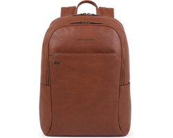 PIQUADRO Laptop rugzak Rugzak met laptopvak Black Square Computer Backpack Cuoio Tabacco Bruine