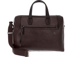 PIQUADRO Leren Afzonderlijke gevallen Business tas met laptopvak Pan Computer Portfolio Briefcase Testa Di Moro Bruine