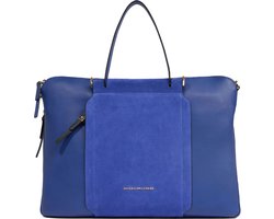 PIQUADRO Leren Laptoptas Business tas met laptopvak Circle Computer And Tablet Briefcase Blue Blauw