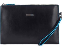 PIQUADRO Leren Tabletzak Blue Square Tablet Men`s Clutch Nero Zwart