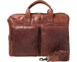 Pylos59 Laptoptas / Werktas - 17 inch - Leer - Brenton - Cognac