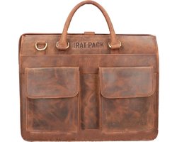 Rat Pack by Orange Fire Leren Laptoptas Dokterstas 15.6 inch OF 879/15 Bruin