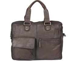 Sparwell Lederen tas - 14 Inch - Leren Laptoptas - Aktetas - schoudertas - Bruin