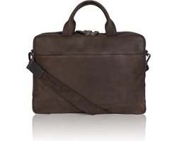 Sparwell Tas - Lederen laptoptas - aktetas - werktas - schooltas - 14 Inch / 15,5 Inch / 16 Inch - (donker) Bruin