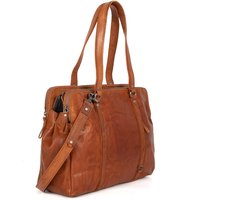 Spikes & Sparrow Laptoptas / Werktas / Aktetas Dames - 14 inch - Kansas - Cognac