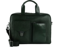 THE BRIDGE Leren Afzonderlijke gevallen Business tas met laptopvak Filippo Briefcase Malachite / Rut. Scuro Donkergroen