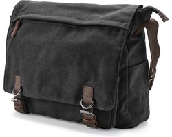 Trendhim donkergrijze canvas tas voor mannen