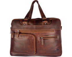 Werktas Heren - Aktetas - Handtassen Heren - Handtassen Dames - Naturel Leer - Crossbody Tas - Laptoptas - Laptop tot 15.6 - Arrigo