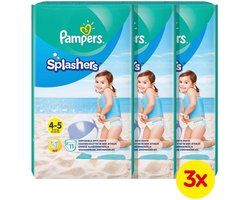 3xPampers Splashers Zwemluiers - maat 4-5 - 9 tot 15kg - 33 stuks