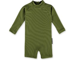 Beach & Bandits - UV-zwempak voor baby's - Ribbed lange mouw - UPF50+ - Pesto Ribbed - Groen - maat 68-74cm