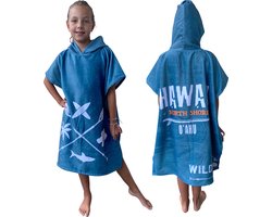 HOMELEVEL badstof poncho voor kinderen - Badponcho voor jongens en meisjes - Met capuchon - Strandponcho van zachte stof