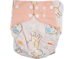 Honeybears – Zwemluier wasbaar – Baby zwemluiers – Wasbare & Verstelbare zwemluier – Zwemluier baby - Rose met giraffe – 0-3 jaar