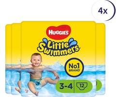 Huggies Little Swimmers - zwemluiers - maat 3/4 - (7 tot 15 kg) - voordeelverpakking - 144 stuks (12x12)