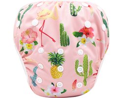 IL BAMBINI _ zwemluier - wasbaar - licht en compact - handig voor op reis - goede pasvorm - 0-3 jaar - Roze tropical