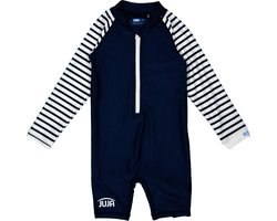 JUJA - UV Zwempak voor baby's - lange mouwen - Stripes - Donkerblauw - maat 74-80cm