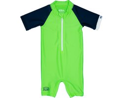 JUJA - UV-Zwempakje met korte mouwen voor baby's - High Visual - UPF50+ - Cool Coconut Club - Neon lime - maat 86-92cm