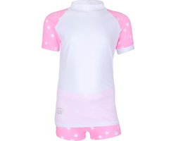 JUJA - UV Zwemset voor meisjes - Stars - Wit/Roze - maat 74-80cm