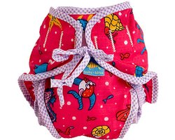 Kushies - luier - wasbare zwemluier - zwembroekje - maat 8 - 16/20 kg - roze - visjes