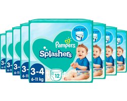 Pampers Splashers - 6 - 11 kg - Voordeelverpakking 8 x 12 Wegwerpbare Zwemluiers