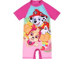 Paw Patrol - Meisjesbadpak, Roze, Korte Mouw UV 50 / 86-92