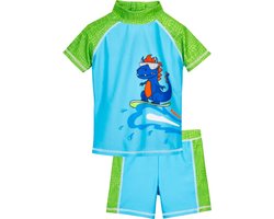 Playshoes - UV-zwemset voor jongens - Dino - Lichtblauw/Groen - maat 86-92cm