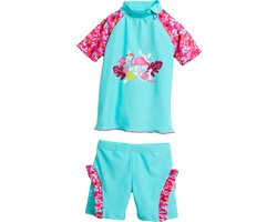 Playshoes UV zwemsetje Kinderen Flamingo - Aqua/Roze - Maat 74/80