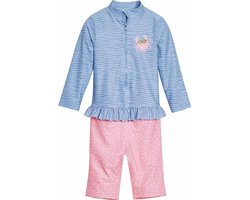 Playshoes zwempak lange mouw crab blauw roze