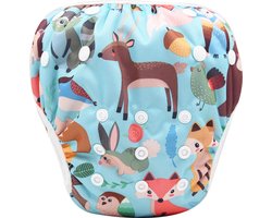 RAMBUX® - Zwemluier - Bosdieren - Wasbaar & Verstelbaar - Zwembroek voor Zwembad - Zwemshort Baby & Peuter - 3-15 KG - 0-3 Jaar