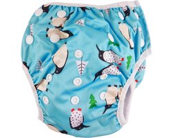 RAMBUX® - Zwemluier - Pinguïns - Wasbaar & Verstelbaar - Zwembroek voor Zwembad - Zwemshort Baby & Peuter - 3-15 KG - 0-3 Jaar