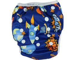 RAMBUX® - Zwemluier - Raket - Wasbaar & Verstelbaar - Zwembroek voor Zwembad - Zwemshort Baby & Peuter - 3-15 KG - 0-3 Jaar