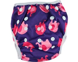 RAMBUX® - Zwemluier - Roze Olifant - Wasbaar & Verstelbaar - Zwembroek voor Zwembad - Zwemshort Baby & Peuter - 3-15 KG - 0-3 Jaar