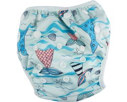 RAMBUX® - Zwemluier - Zeemeermin - Wasbaar & Verstelbaar - Zwembroek voor Zwembad - Zwemshort Baby & Peuter - 3-15 KG - 0-3 Jaar