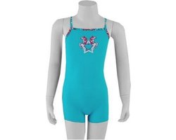 Speedo - Glimmer Legsuit Girls - Badpak Speedo - 92 - AquaBlue/Red