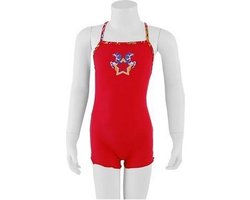 Speedo Glimmer Legsuit Girls - Zwembroek - Kinderen - Maat 92 - Red/Yellow/White