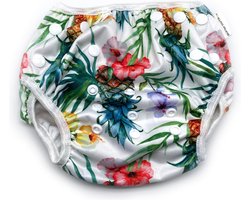 Supercute - Wasbare - Zwemluier - Verstelbaar - Ananas met bloemen - Zwemmen - Baby zwemmen - 0 - 2 jaar - Meisje - Jongen - Milieu vriendelijk - Babyspa - Kraamkado