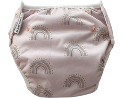 Supercute - Wasbare - Zwemluier - Verstelbaar - Regenboogjes - Roze -Zwemmen - Baby zwemmen - 0 - 3 jaar - Meisje - Jongen - Milieu vriendelijk - Babyspa - Kraamkado